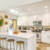 Resident kitchen with white cabinets